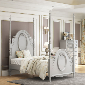 Flora - Full Bed With Poster - Gray