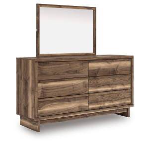 Chirason - Six Drawer Dresser And Mirror - Brown