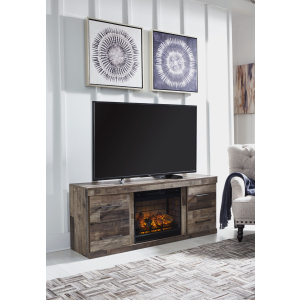 Derekson - TV Stand With Electric Fireplace - Multi Gray