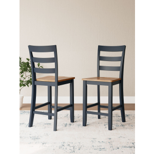 Gesthaven - Barstool (Set of 2) - Natural / Blue