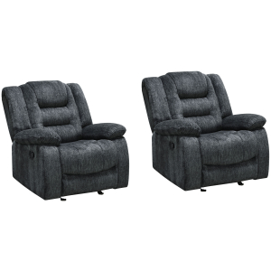 Bolton - Glider Recliner (Set of 2) - Misty Storm