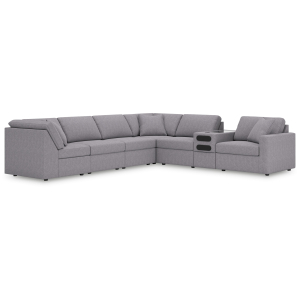 Modmax - 7-Piece Sectional With Audio System Console - Granite