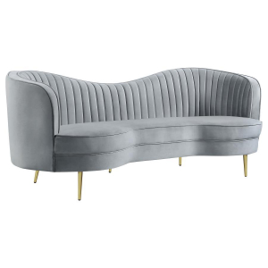 Sophia - Upholstered Channel Tufted Sofa - Gray
