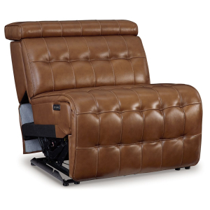 Temmpton - Power Armless Recliner With Adj Headrest - Chocolate