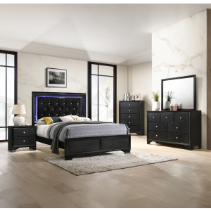 Micah - Queen 5 Piece Bedroom Set - Black