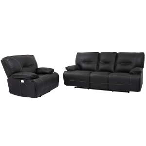 Spartacus - Power Reclining Sofa And Recliner - Black