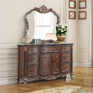 Constantine - Dresser & Mirror - Black / Gray