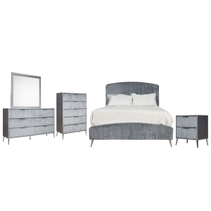 Kailani - 6/6 Eastern King 5 Piece Bedroom Set (Bed & Dresser & Mirror & Nightstand & Chest) - Gray
