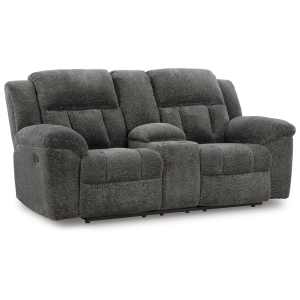 Frohn - Dbl Reclining Loveseat with Console - Graphite
