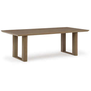 Serene Bay - Rectangular Dining Table With Umbrella Option - Dark Brown