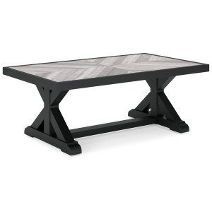 Beachcroft - Rectangular Cocktail Table - Black / Light Gray