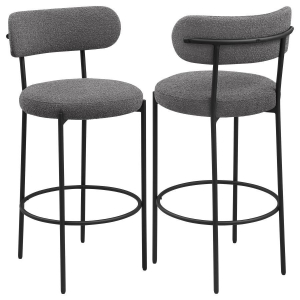 Viola - Boucle Upholstered Bar Chair (Set of 2) - Gray