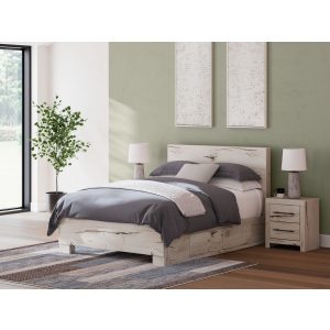 Lawroy - Queen Panel Bed With Under Bed Storage - Light Natural