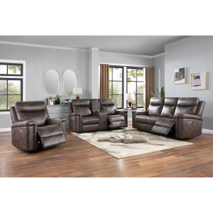 Quade - Power P1 3 Piece Sofa & Loveseat & Recliner - Mocha