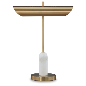 Rowleigh - Marble Desk Lamp - Gold Finish / White