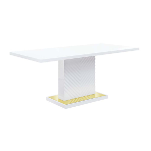 Gaines - Dining Table With Pedestal Base - White High Gloss