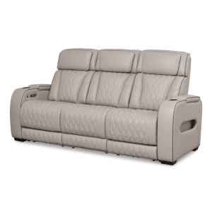 Boyington - Power Reclining Sofa With Adj Headrest - Gray