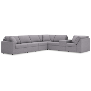 Modmax - 7-Piece Sectional With Storage Console And Laf Corner Chair - Granite
