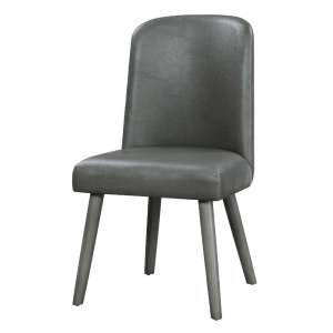 Waylon - Side Chair (Set of 2) - Gray Synthetic Leather & Gray Oak