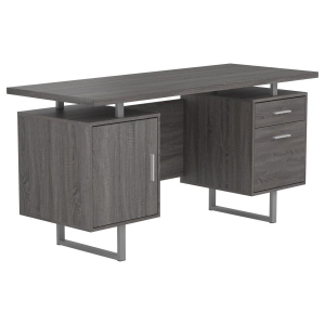 Lawtey - 2-Drawer Office Computer Desk - Weathered Gray