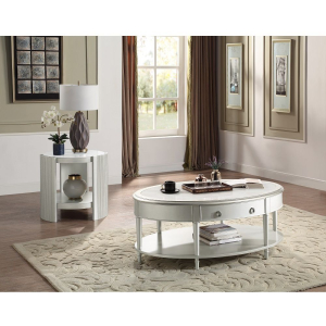 Kasa - End Table - Sintered Stone & Champagne