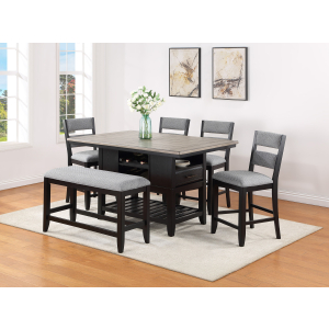 Frey - 6 Piece Dining Room Set - Pearl Silver