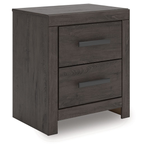 Prendonea - Two Drawer Night Stand - Charcoal