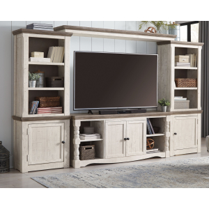 Havalance - Brown / Beige - 4 Pc. - Entertainment Center - 67