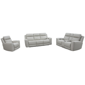 Calgary - Power Reclining Sofa, Loveseat And Recliner - Stone