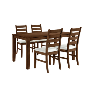 Pascal - Rectangle Table Dining & 4 Chairs - Walnut