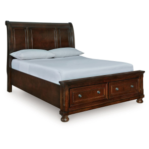 Porter - Queen Sleigh Storage Bed - Rustic Brown