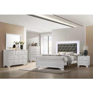 Lyssa - Full 5 Piece Bedroom Set - Oat / Frost
