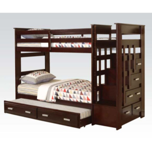 Allentown - Twin Over Twin Bunk Bed With Trundle & Storage - Espresso