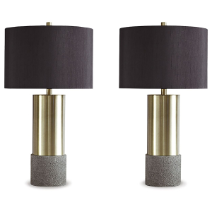 Jacek - Metal Table Lamp (Set of 2) - Gray / Brass Finish