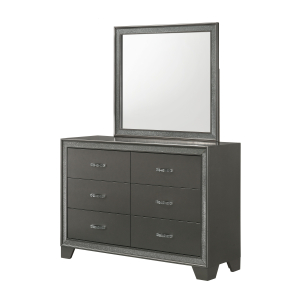 Kaia - Dresser & Mirror - Dark Gray