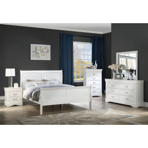 Louis Philip - King 5 Piece Bedroom Set - White