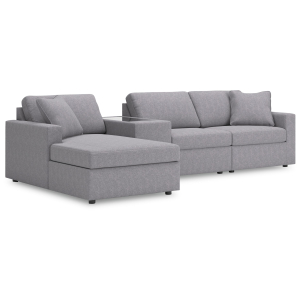 Modmax - 4-Piece Sectional With Laf Corner Chaise And Storage Console - Granite