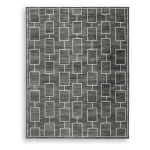 Elderland - 8' x 10' Washable Rug - Black / Gray