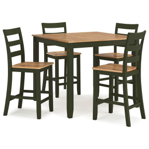Gesthaven - Dining Room Counter Table Set (Set of 5) - Natural / Green