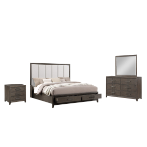 Landon - 6/6 Eastern King 4 Piece Bedroom Set (Bed & Dresser & Mirror & Nightstand) - Walnut