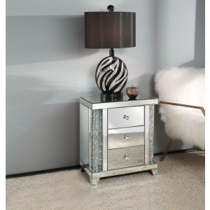Noralie - 22## X 14## Accent Table - Mirrored & Faux Diamonds