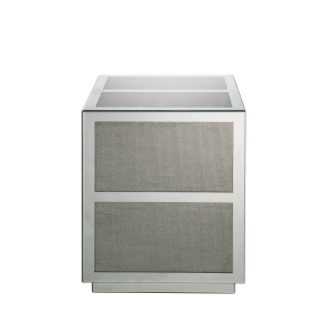 Noralie - 18## End Table With Faux Diamonds - Mirrored