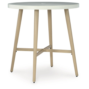 Seton Creek - Round Bar Table With Umbrella Option - Beige