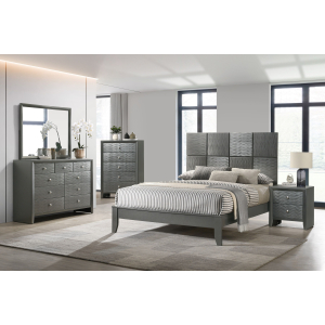 Denker - Twin 5 Piece Bedroom Set - Gun Metal