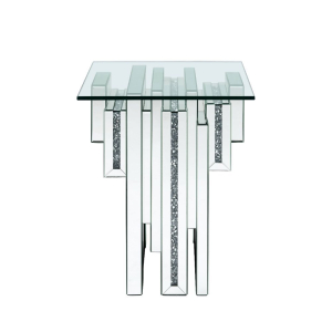 Noralie - 20## End Table With Faux Diamonds - Mirrored