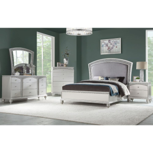 Maverick - Queen Bed - Fabric & Platinum