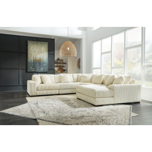 Lindyn - Right Arm Facing Corner Chaise 5 Pc Sectional - Ivory