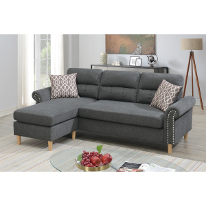 Summit F6447 Reversible Sectional Set W/ 2 Accent Pillows