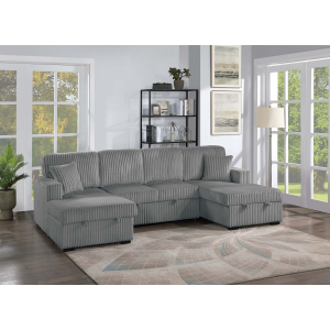 Unity 3-PC Convertible Sectional W/ 2 Accent Pillows