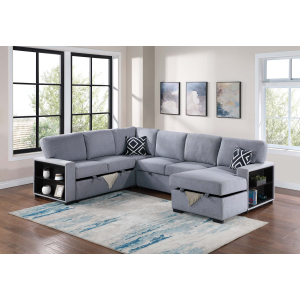 Greyson District 4-PC Convertible Sectional W/ 2 Accent Pillows